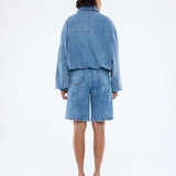 ENA PELLY - Harlow Denim Bomber - Mid Blue Wash