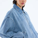 ENA PELLY - Harlow Denim Bomber - Mid Blue Wash