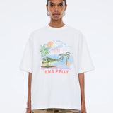 ENA PELLY - Riviera Watercolour Tee -  Vintage White