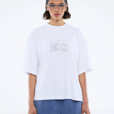 ENA PELLY - Rhinestone Logo Tee - White