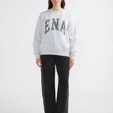 ENA PELLY - Lilly Oversized Sweater Collegiate - Mid Grey Marle