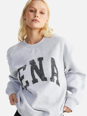 ENA PELLY - Lilly  Oversized Sweater College - Mid Grey Marle