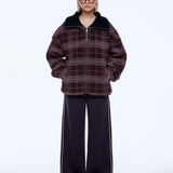 ENA PELLY - Winnie Qtr Zip - Burgundy Check