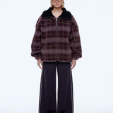 ENA PELLY - Winnie Qtr Zip - Burgundy Check
