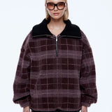 ENA PELLY - Winnie Qtr Zip - Burgundy Check
