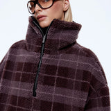 ENA PELLY - Winnie Qtr Zip - Burgundy Check