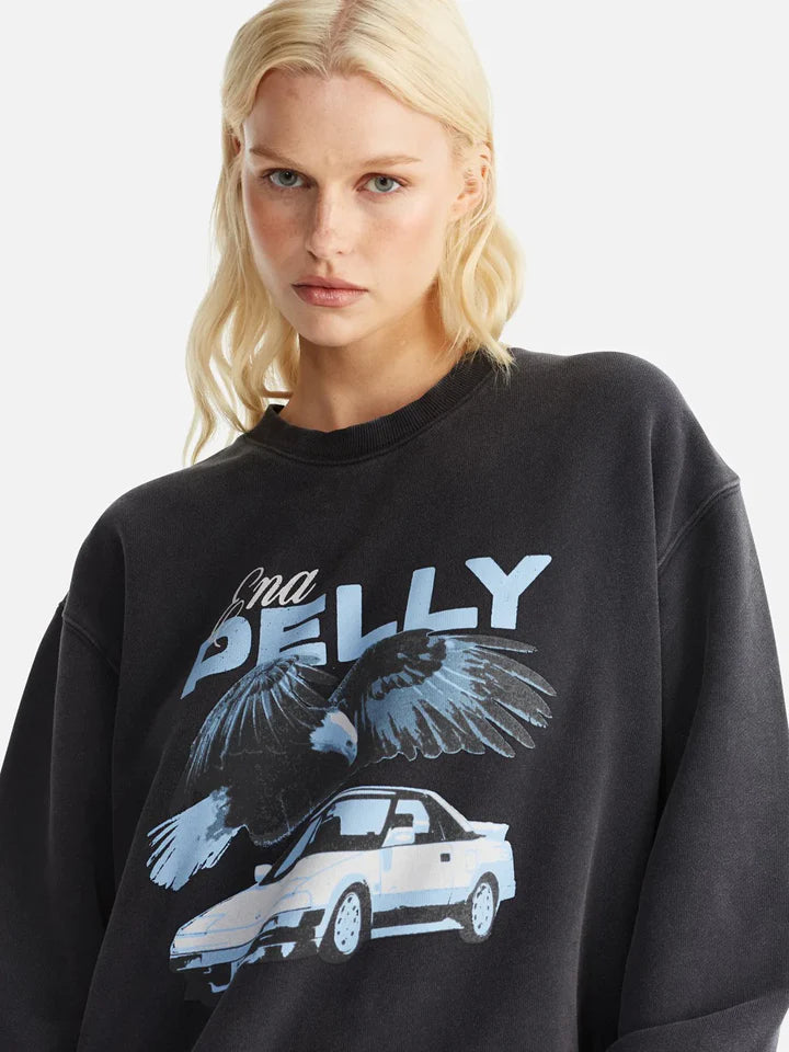 ENA PELLY - Lola Oversized Sweater Drift - Vintage Black