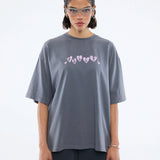 ENA PELLY - Pelly Spray Heart Tee - Washed Grey