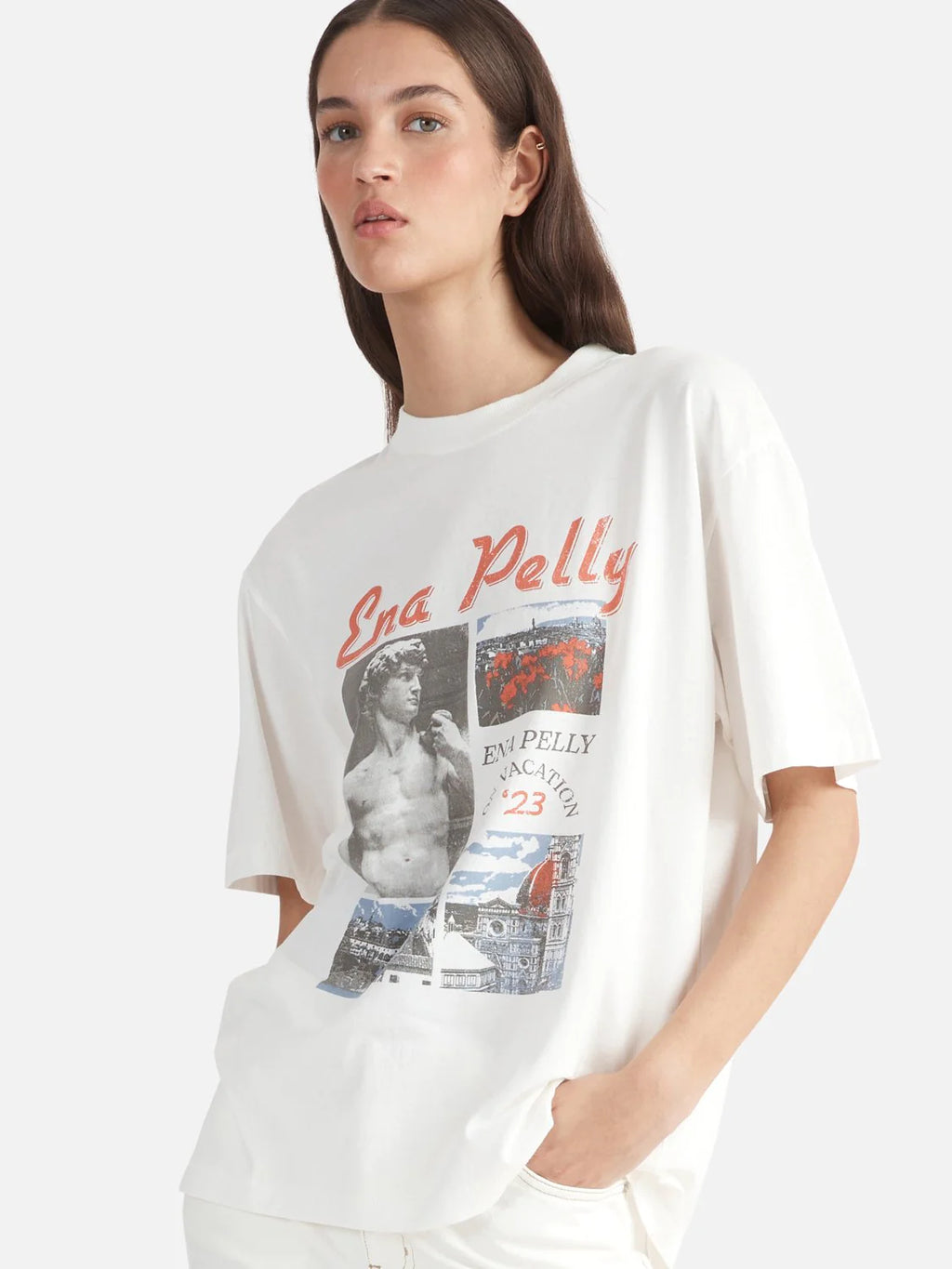 Ena Pelly - On Vacation Relaxed Tee - Vintage White