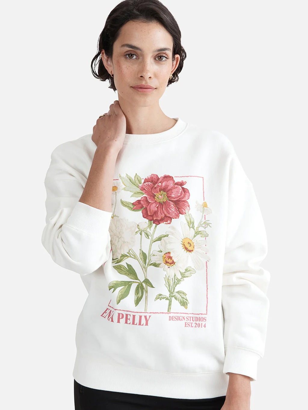 Ena Pelly - Bouquet Relaxed Sweater - Vintage White