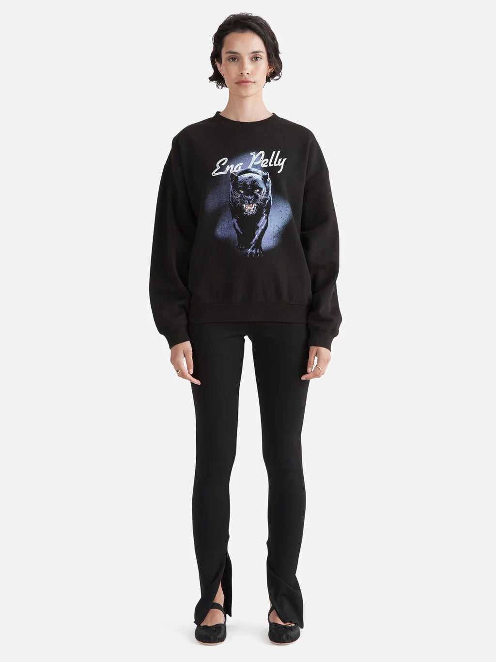 Ena Pelly - Panther Relaxed Sweater - Washed Black