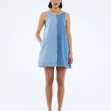 ENA PELLY - Lia Spliced Denim Dress - Indigo Splice
