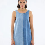 ENA PELLY - Lia Spliced Denim Dress - Indigo Splice