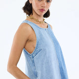 ENA PELLY - Lia Spliced Denim Dress - Indigo Splice