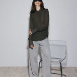 ESMAEE - Even Georgette Shirt - Dark Olive