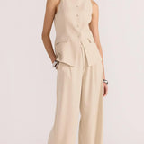 STAPLE THE LABEL - Hayden Wide Leg Pants - Beige