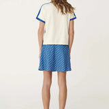 ROWIE - Frannie Silk Mini Skirt - Cornflower Spot