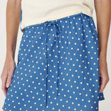 ROWIE - Frannie Silk Mini Skirt - Cornflower Spot