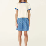 ROWIE - Frannie Silk Mini Skirt - Cornflower Spot