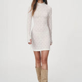 ROWIE - Galo Flower Lace Mini Dress - Creme