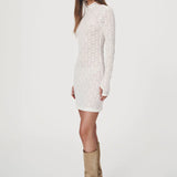 ROWIE - Galo Flower Lace Mini Dress - Creme
