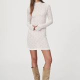 ROWIE - Galo Flower Lace Mini Dress - Creme