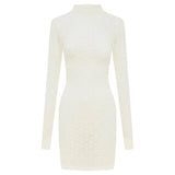 ROWIE - Galo Flower Lace Mini Dress - Creme