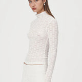 ROWIE - Galo Flower Lace Top - Creme