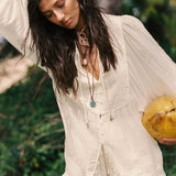 SPELL - Ines Boho Blouse - Light Sand