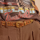 SPELL - Tempest Studded Suede Belt - Tan