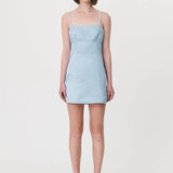 ROWIE - Gwen Silk Mini Dress - Baby Blue