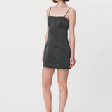 ROWIE - Gwen Silk Linen Mini Dress - Iron