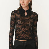 ROWIE - Charlotte Rose Lace Top - Noir