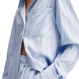 ELKA COLLECTIVE - Henry Stripe Shirt - Blue Stripe