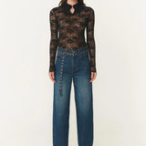 ROWIE - Charlotte Rose Lace Top - Noir
