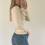 DOMINIQUE HEALY - Luella Longsleeve  - Vanilla Rib