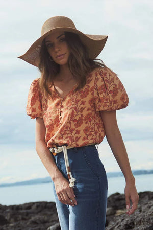 The Bay - Mission Blouse - Peach Floral