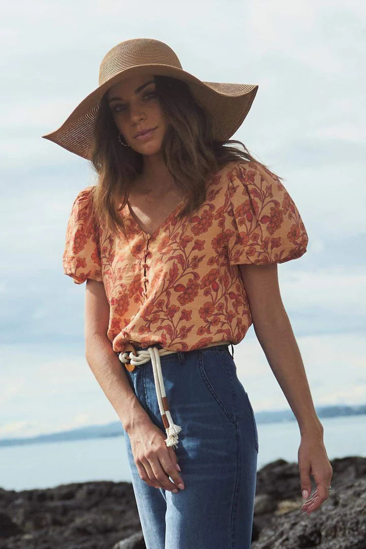 The Bay - Mission Blouse - Peach Floral