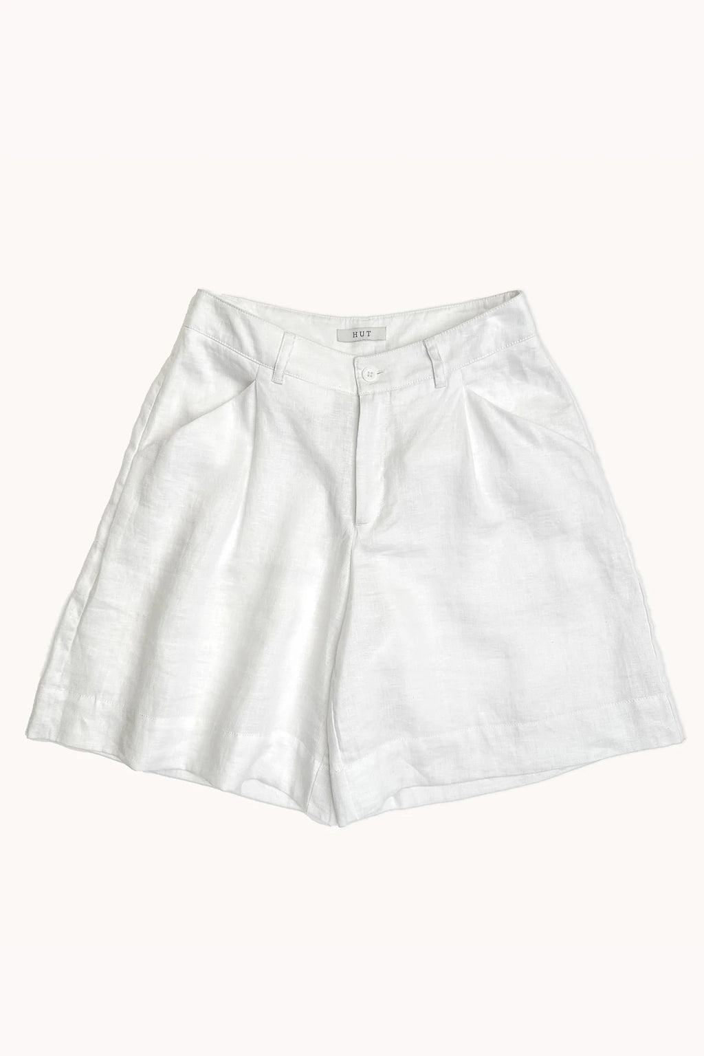 HUT -  Tailored Linen Shorts - White