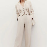SHONA JOY - Irena High Waisted Tailored Pant - Bone