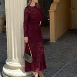 KIVARI - Marie Lace Maxi Dress - Plum