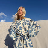 KIVARI - Bluebell Playsuit - Blue Ecru