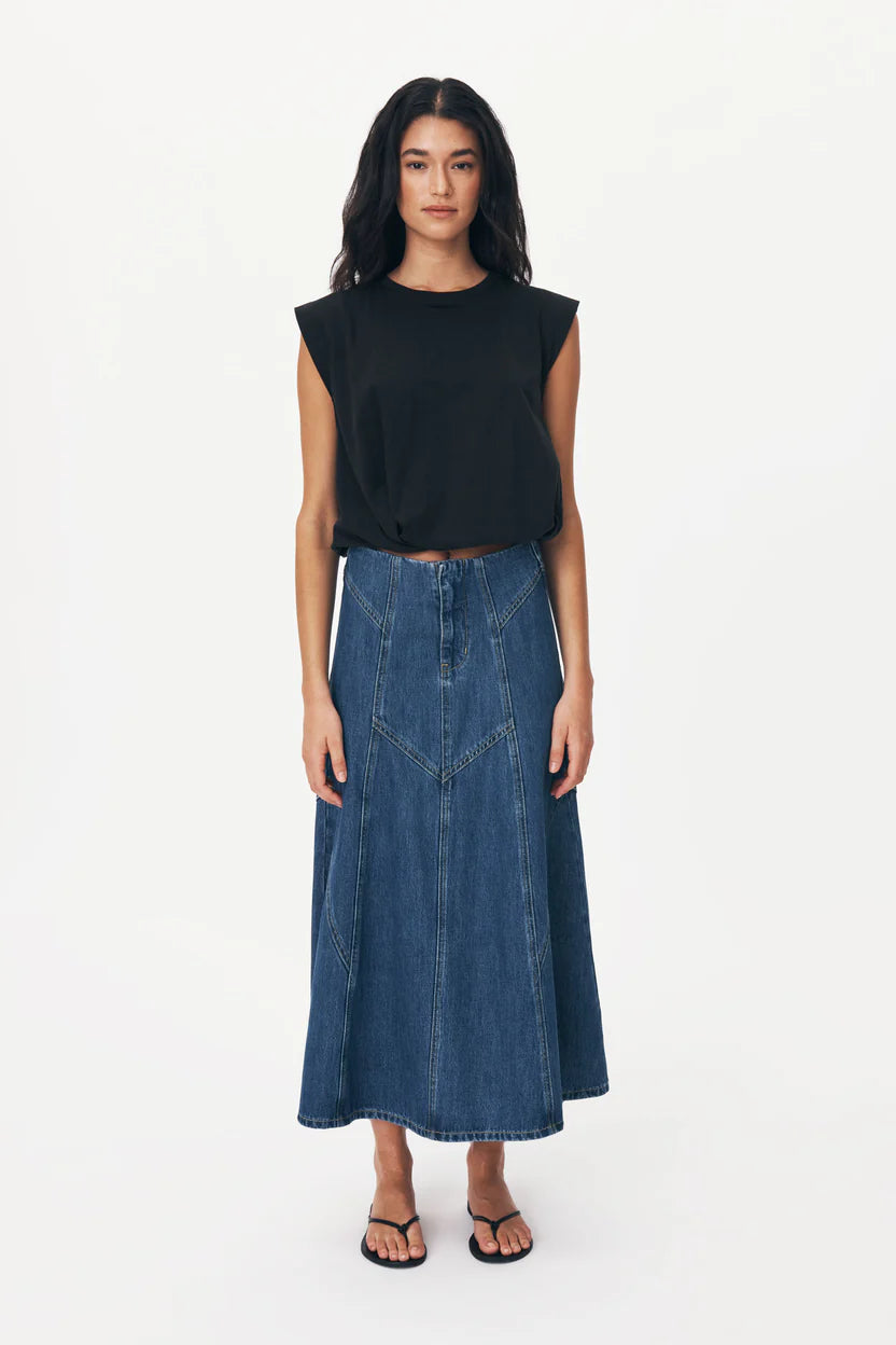 Denim midi skirt queen size shop