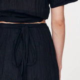 ROWIE - Jole Silk Mini Wrap Skirt - Noir