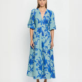 KIVARI - Juniper Maxi Dress - Cobalt Blue/Green