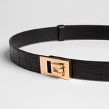 ELKA COLLECTIVE - Paige Leather Belt - Black Croc