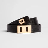 ELKA COLLECTIVE - Paige Leather Belt - Black Croc