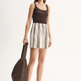 ELKA COLLECTIVE - Milo Stripe Short - Chocolate Stripe