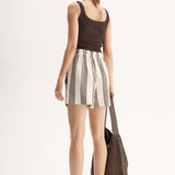 ELKA COLLECTIVE - Milo Stripe Short - Chocolate Stripe