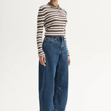 ELKA COLLECTIVE - Ana Knit Polo - Chocolate Multi Stripe